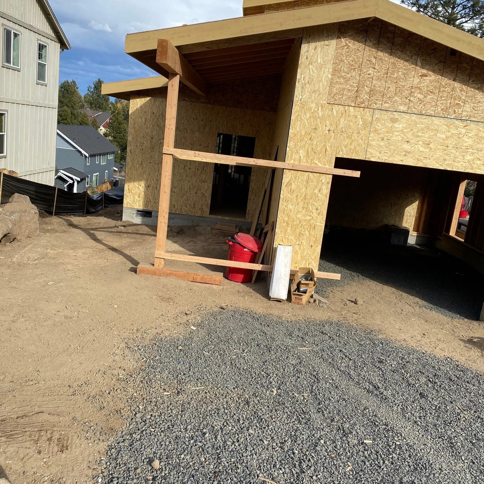 Job site cleared and graded during a new build in Central Oregon